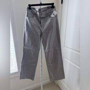 Kut from the Kloth Metallic Dark Silver Wide Leg Jeans